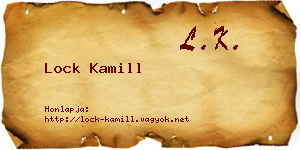 Lock Kamill névjegykártya
